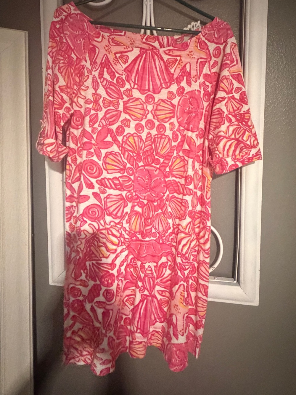 Lilly Pulitzer Pink and Yellow Shell Print Dress